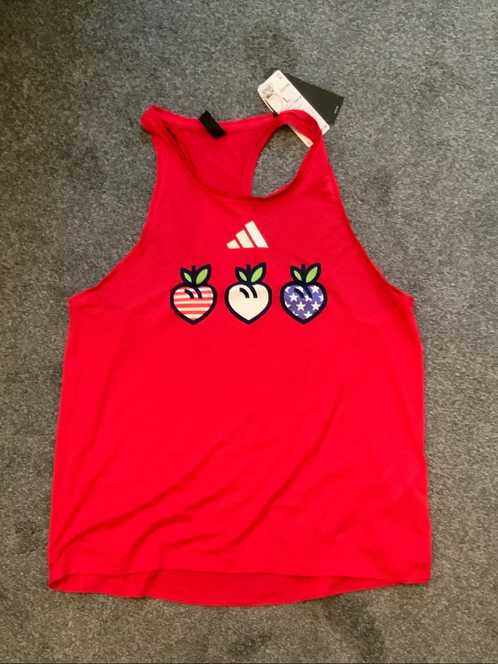 adidas Red Kids Graphic Racerback Tank Top